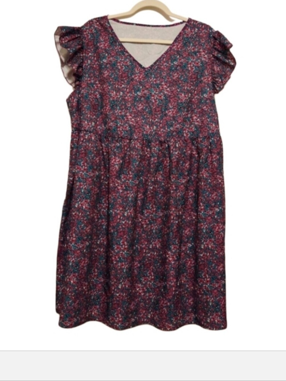 Purple Floral Mini Boho Dress